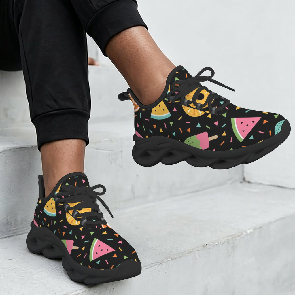 Summer Food On Black Women's Twisted Sole Sneakers