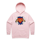 Super Mum - Womens Hoodie Pink Womens Hoodie comic Mum Printed In Australia