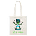 Hello Humans, Alien Parcel Canvas Tote Bag Default Title Small Tote Bag Printed In Australia Sci Fi