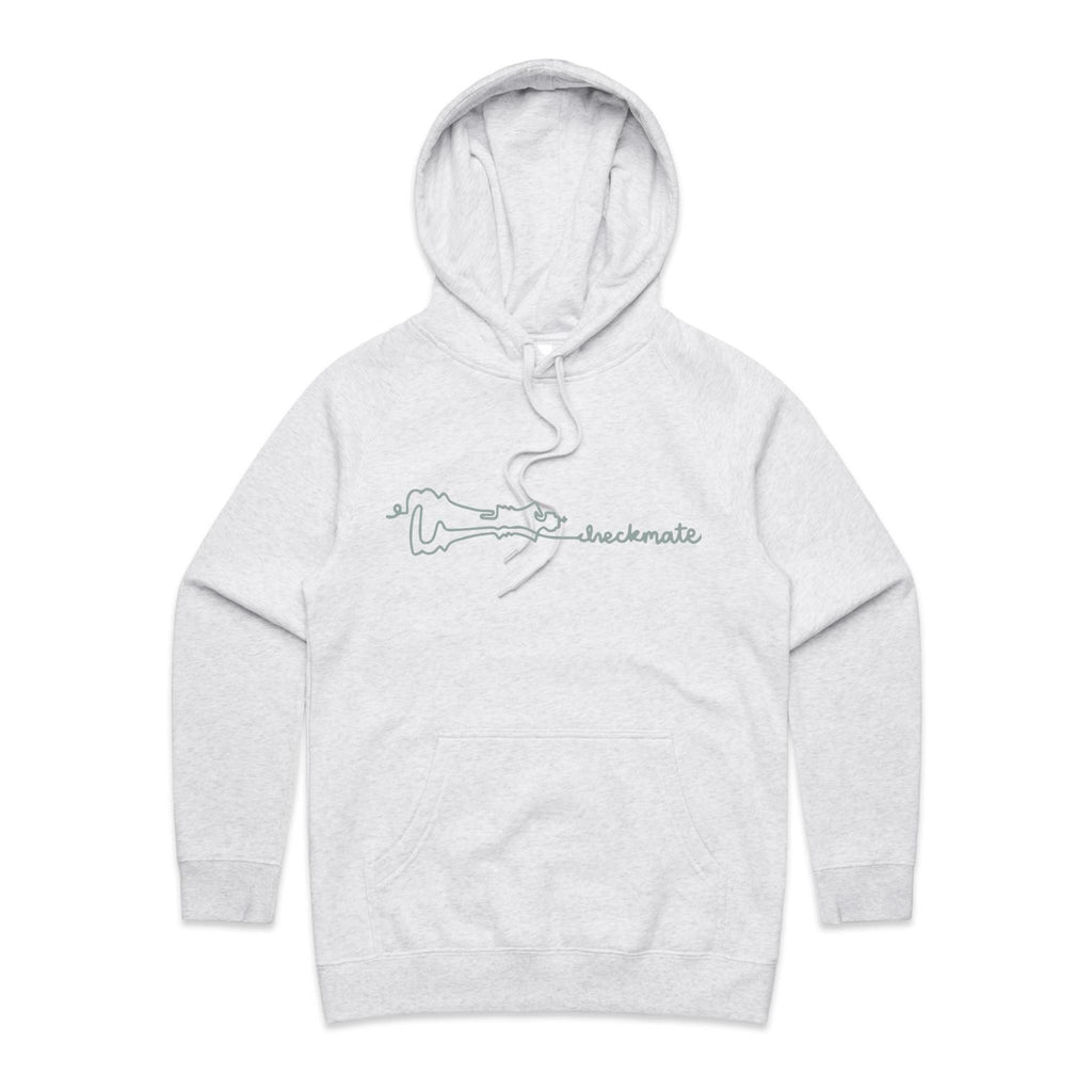 Checkmate, Chess - Womens Hoodie White Marle Womens Hoodie Chess Games Printed In Australia