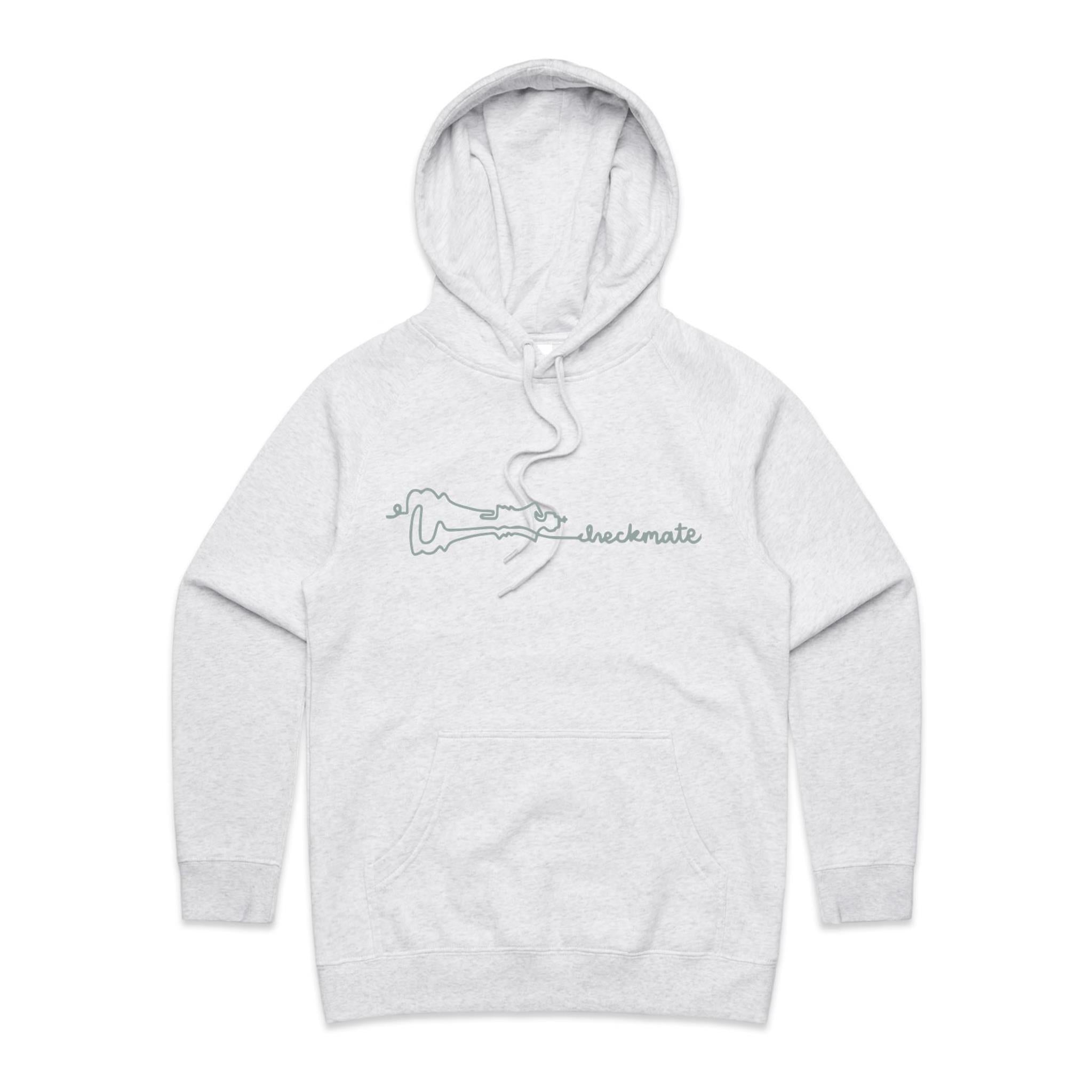 Checkmate, Chess - Womens Hoodie White Marle Womens Hoodie Chess Games Printed In Australia