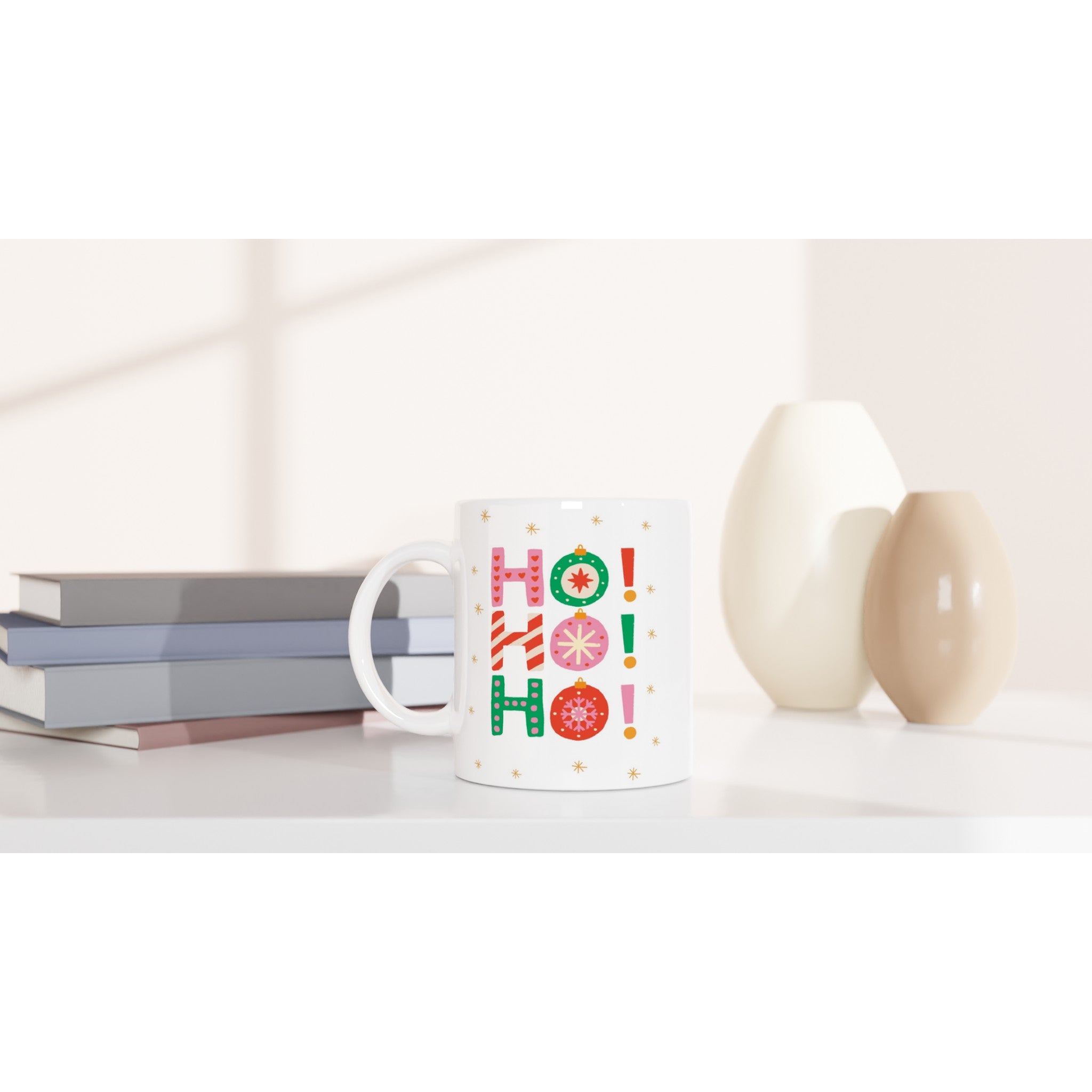 Christmas Ho Ho Ho - White 11oz Ceramic Mug Christmas Mug Christmas Globally Fulfilled