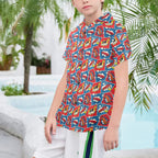 Comic Book Pop Senior Kids Hawaiian Shirt Senior Kids Hawaiian Shirt 8-15 comic Printed Offshore