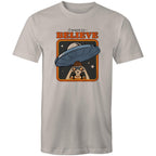 I Want To Believe - Mens T-Shirt Light Grey Mens T-shirt Printed In Australia Sci Fi