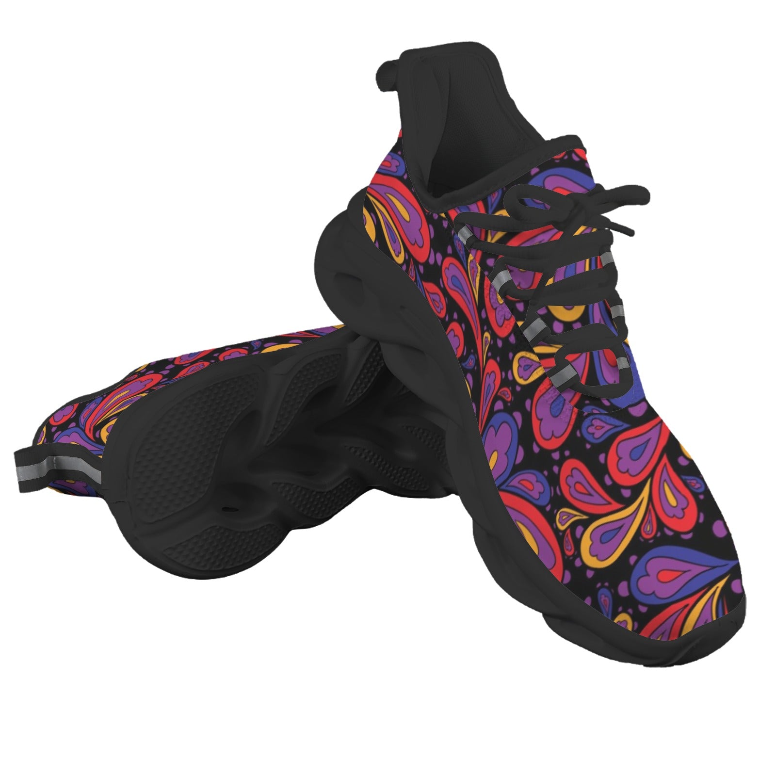 Bright Paisley Men's Twisted Sole Sneakers