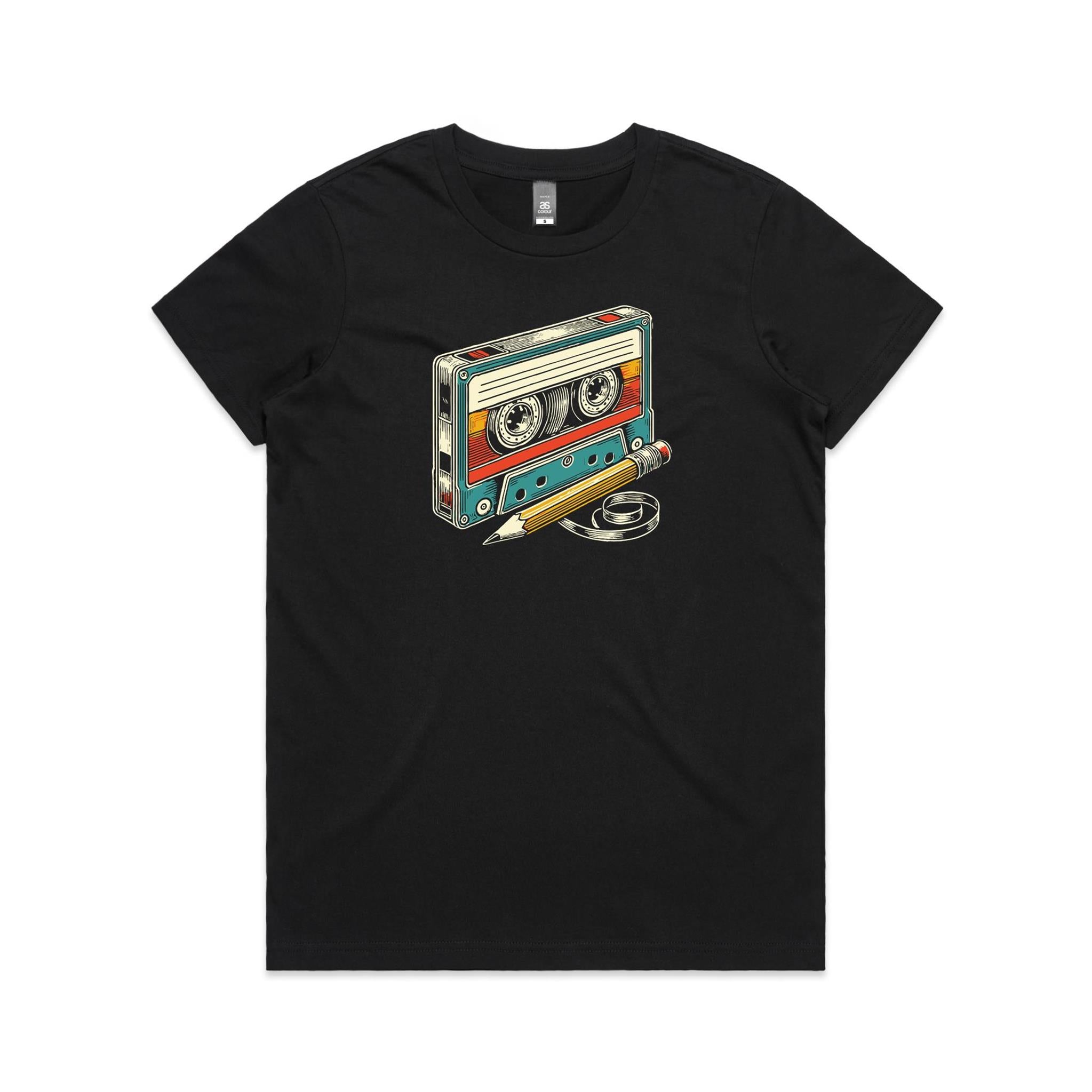 Cassette Tape And Pencil - Womens T-shirt
