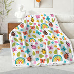 Ladybugs And Rainbows - Double-Layer Fleece Blanket 51"x59"