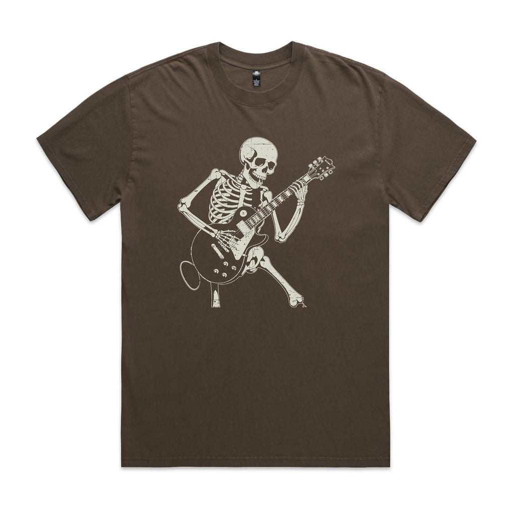 Skeleton Playing Guitar - AS Colour Heavy Faded Tee