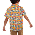 Happy Retro Flowers - Junior Kids Hawaiian Shirt