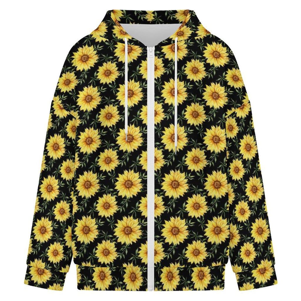 Painted Sunflower Women's Full-Zip Hoodie