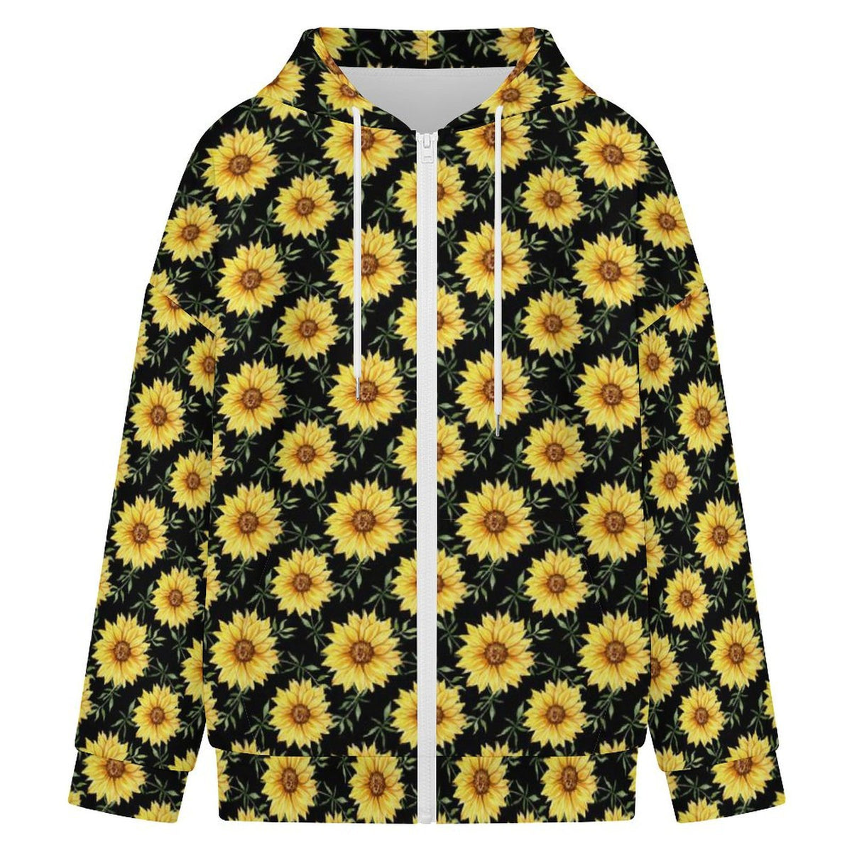 Painted Sunflower Women's Full-Zip Hoodie