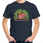 Always Sweet, Never Bitter - Kids Youth T-Shirt Navy Kids Youth T-shirt Food Printed In Australia
