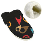 Where Am I Men's Fur Trim Thick-Sole Indoor Slippers Men's Fur Trimmed Slippers Printed Offshore