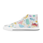 Summer Fun - Kids High Top Canvas Shoes