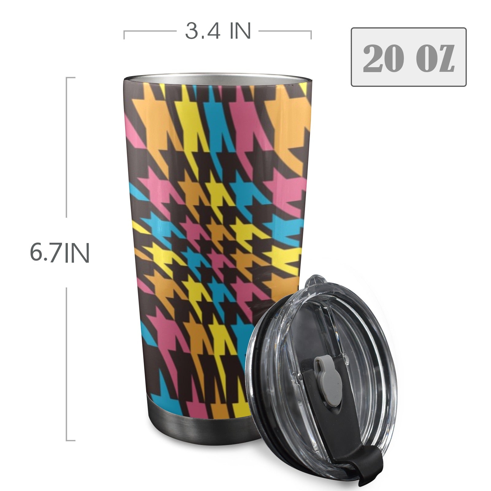 Crazy Geometric - 20oz Mobile Tumbler with Lid (Black Lock) 20oz Travel Mug Printed Offshore