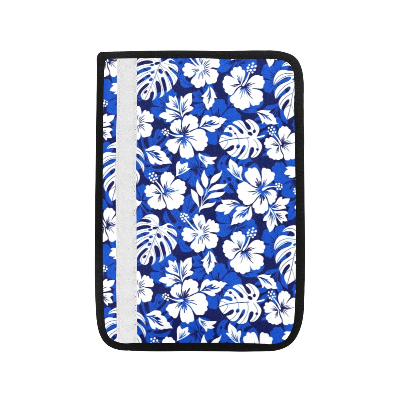Blue Hawaiian Floral Car Seat Belt Cover 7''x10'' (Pack of 2) Car Seat Belt Cover 7x10 (Pack of 2) Plants Printed Offshore
