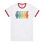 Guitar Headstock - Staple Ringer Tee White Red Ringer T-Shirt Music Printed In Australia
