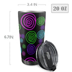 Neon Swirl - 20oz Mobile Tumbler with Lid (Black Lock)