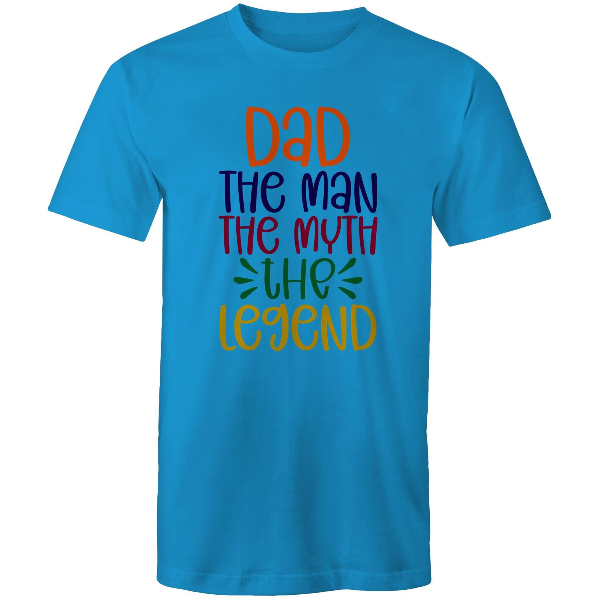 Dad, The Man, The Myth, The Legend - Mens T-Shirt Arctic Blue Mens T-shirt Dad Printed In Australia