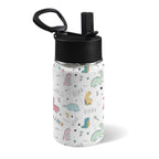 Quirky Dinosaurs 12oz Kids Water Bottle with Straw Lid