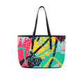 Bright Abstract PU Leather Tote Bag Large One Size Leather Tote Bag-Large Printed Offshore