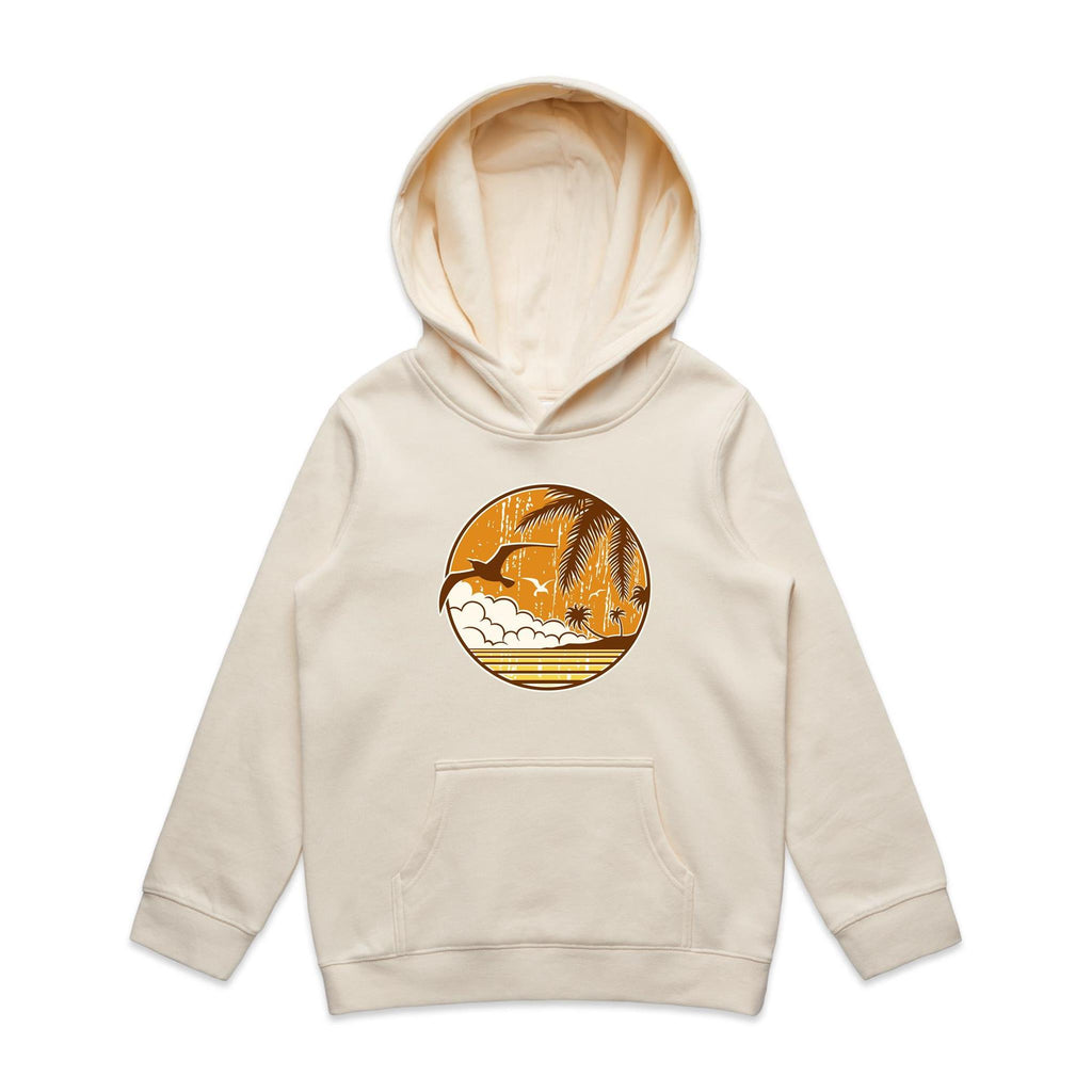 Tropical Days - Kids Hoodie Ecru Kids Hoodie Printed In Australia