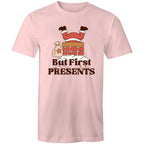 But First Presents, Santa In Chimney - Mens T-Shirt Pink