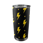 Yellow Lightning - 20oz Mobile Tumbler with Lid (Black Lock) One Size 20oz Travel Mug comic Printed Offshore