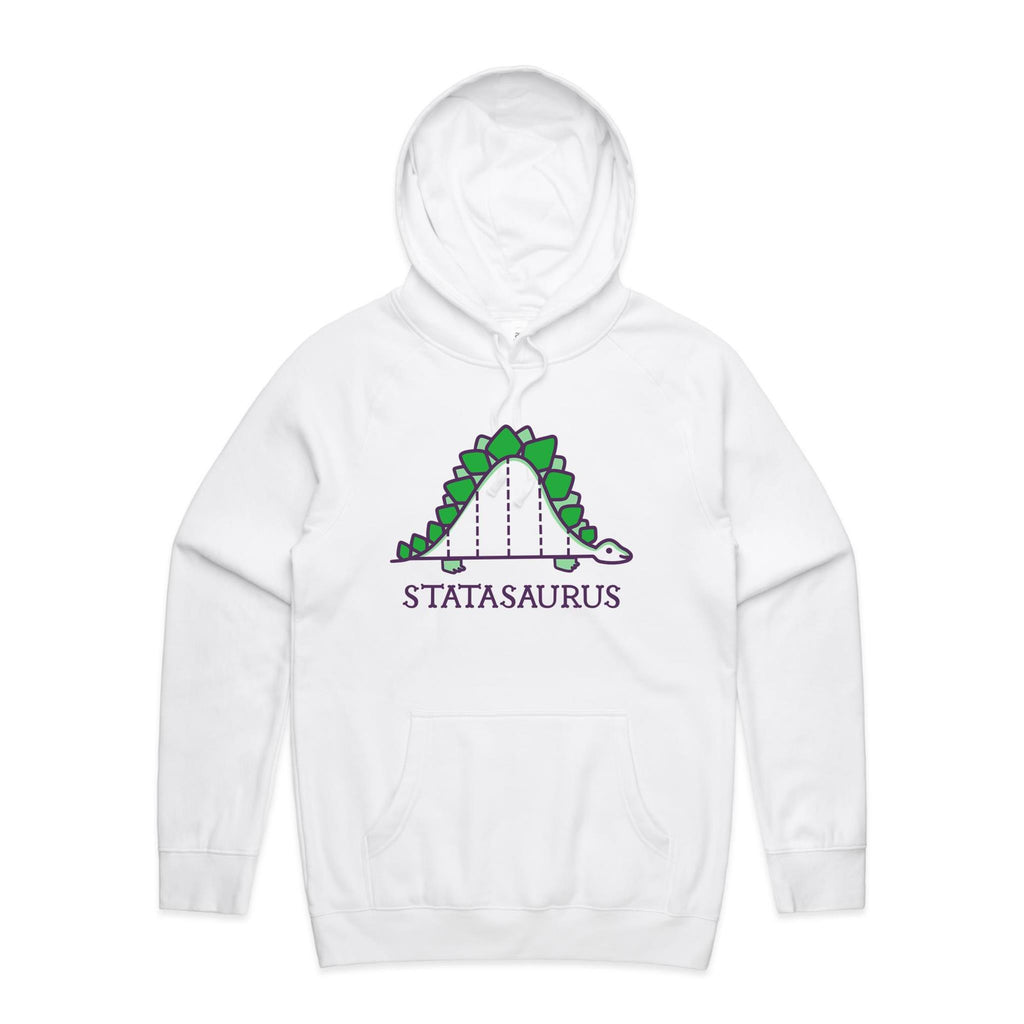 Statasaurus, Maths - Mens Hoodie White Mens Hoodie Maths Printed In Australia