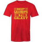 Best Grandpa In The Galaxy - Mens T-Shirt Red Mens T-shirt Dad Printed In Australia