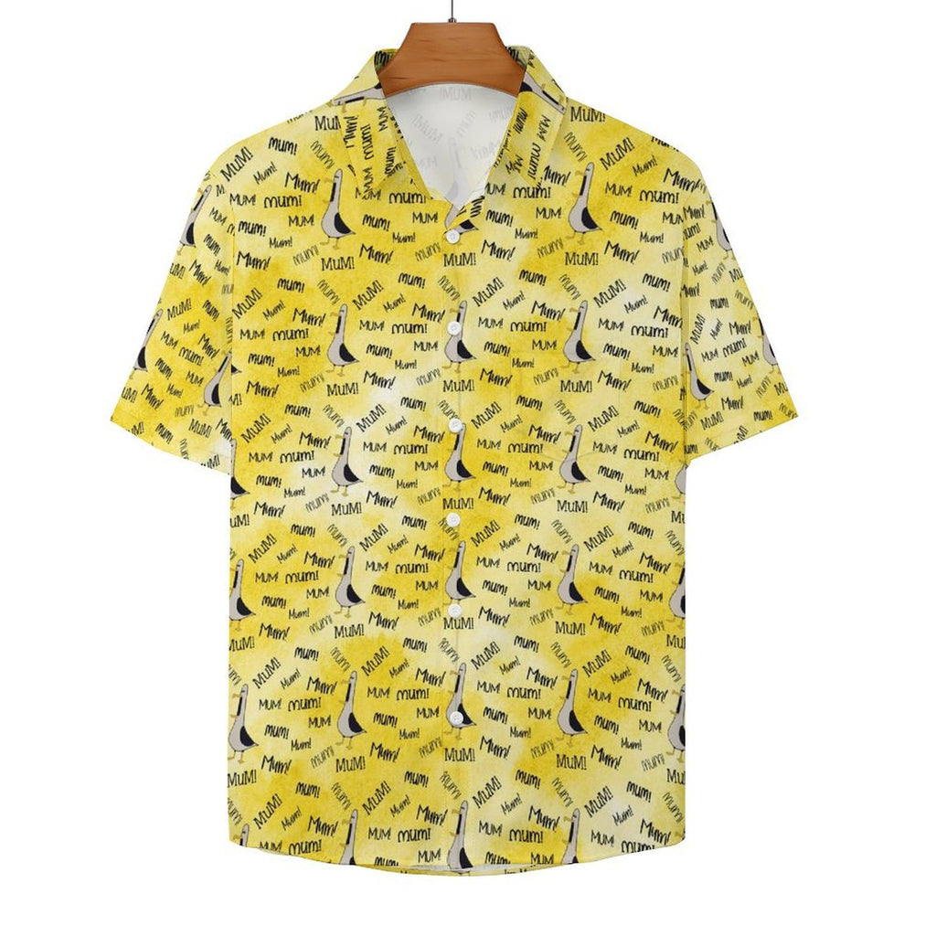Mum Seagull Women's Short-Sleeve Button Up Shirt Women's Short-Sleeve Button Up Shirt animal Mum Printed Offshore