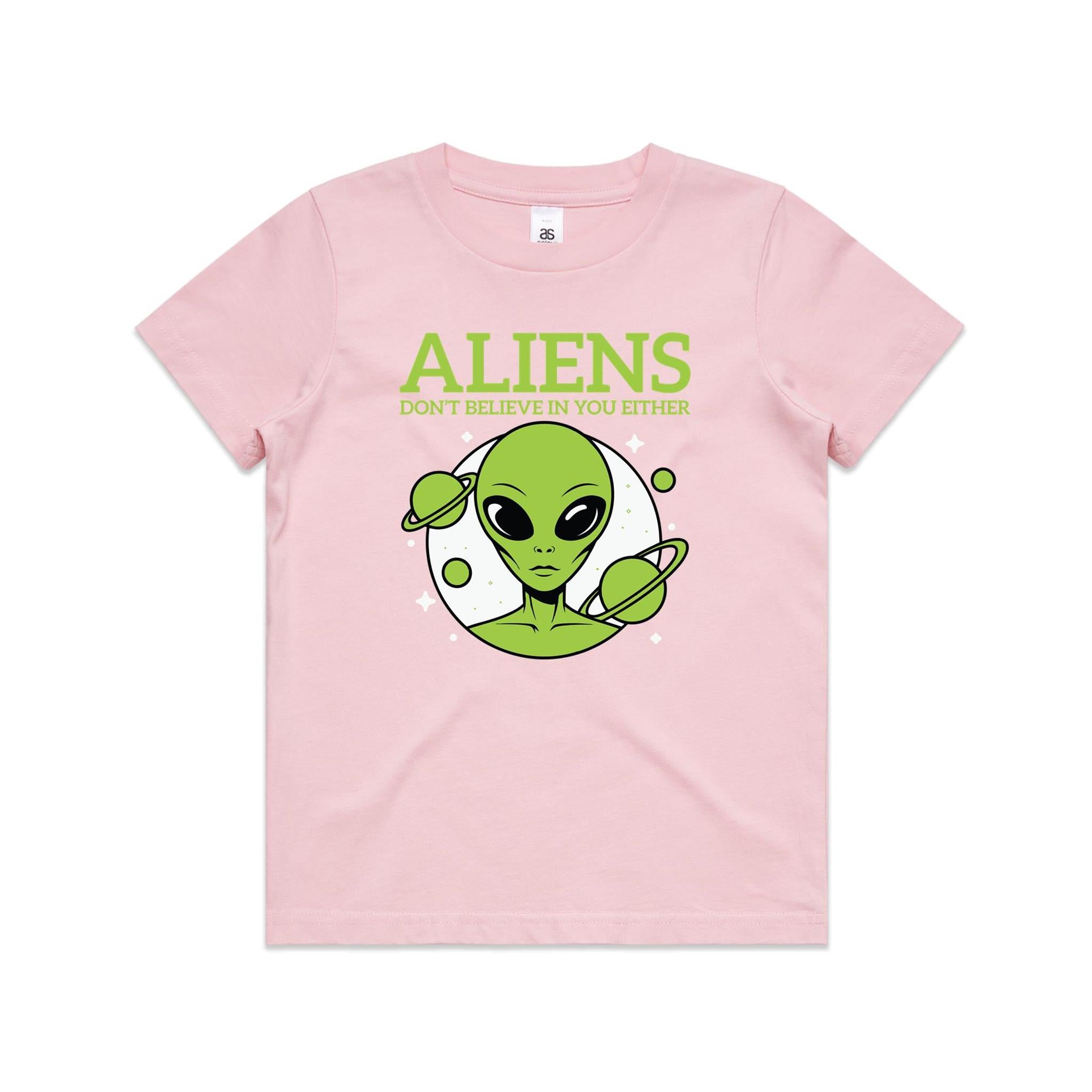 Aliens Don't Believe In You Either Kids AS Colour T-shirt