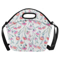 Pink Eucalyptus Flowers Neoprene Lunch Bag/Large (Model 1669) One Size Neoprene Lunch Bag Plants Printed Offshore