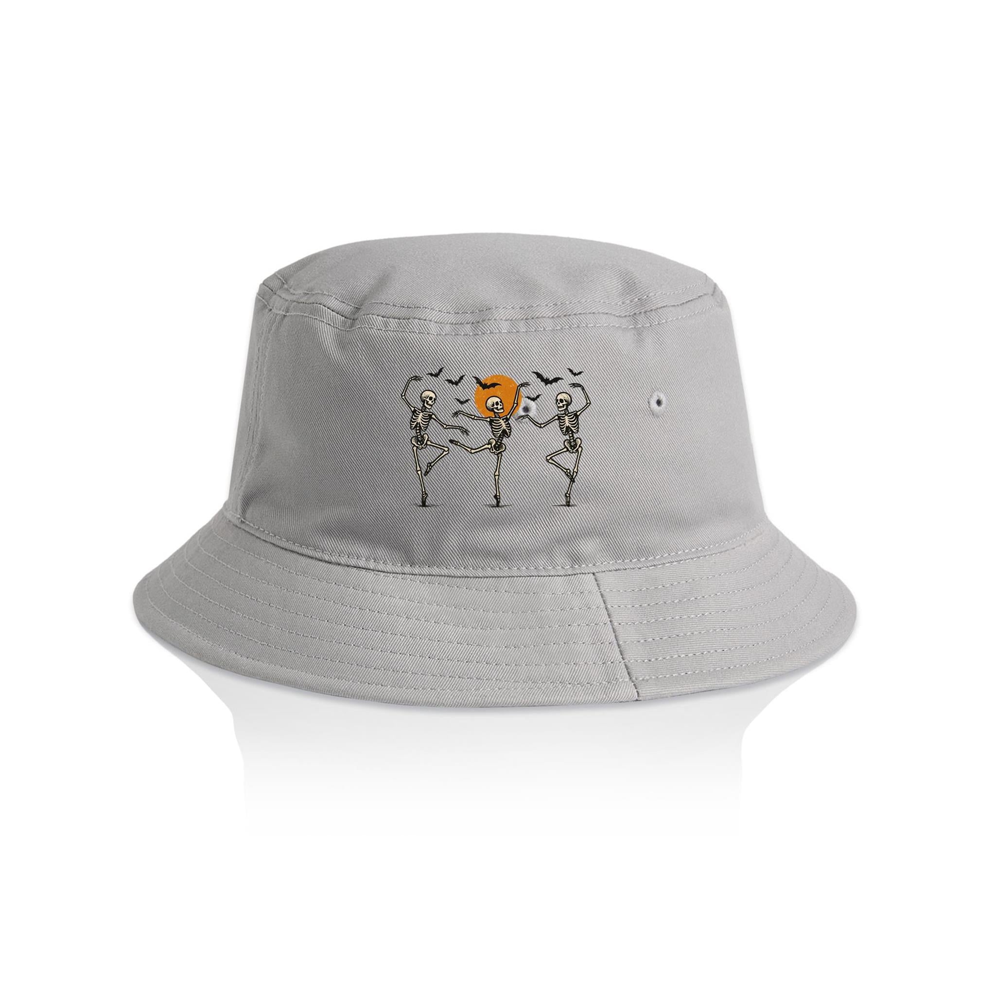 Skeleton Dance - AS Colour Bucket Hat Storm One Size As Colour Bucket Hat Halloween Printed In Australia