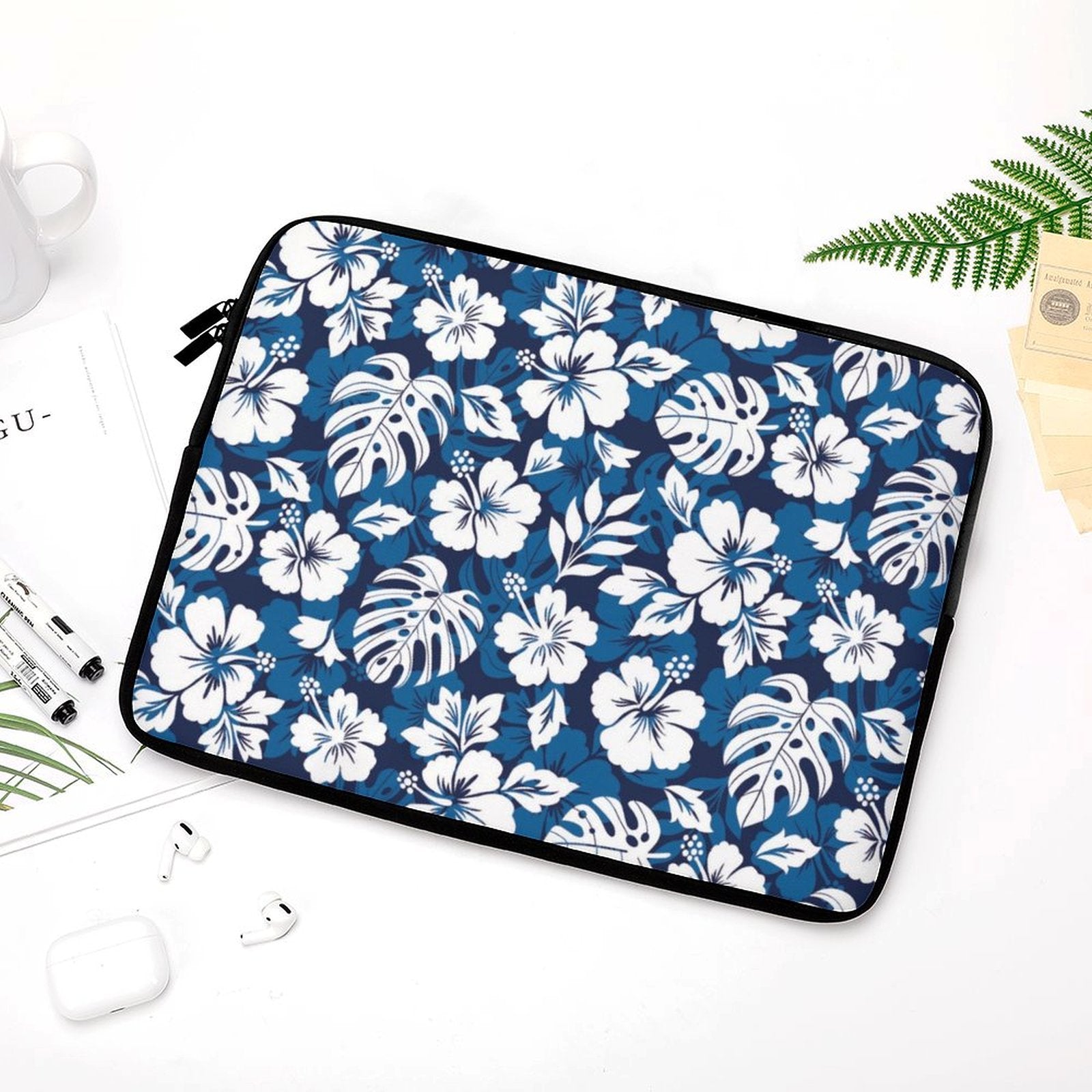 Blue Hawaiian Floral - Laptop Sleeve (Multiple Sizes)