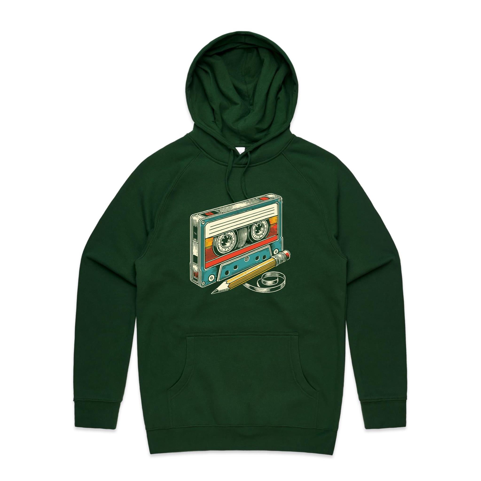 Cassette Tape And Pencil - Mens Hoodie
