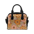 Orange Retro Floral Shoulder Handbag