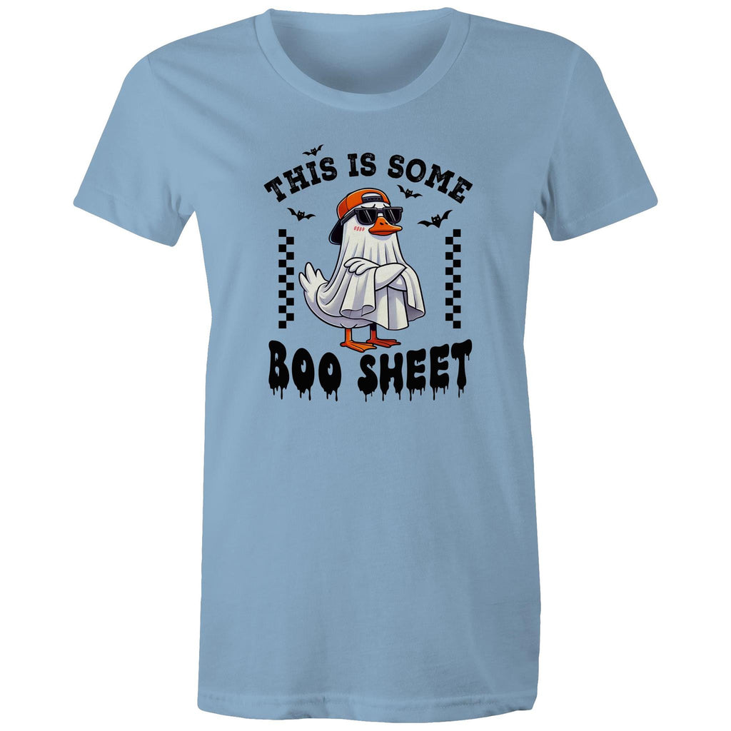 This Is Some Boo Sheet, Halloween - Womens T-shirt Carolina Blue Womens T-shirt Halloween Printed In Australia