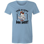 This Is Some Boo Sheet, Halloween - Womens T-shirt Carolina Blue Womens T-shirt Halloween Printed In Australia