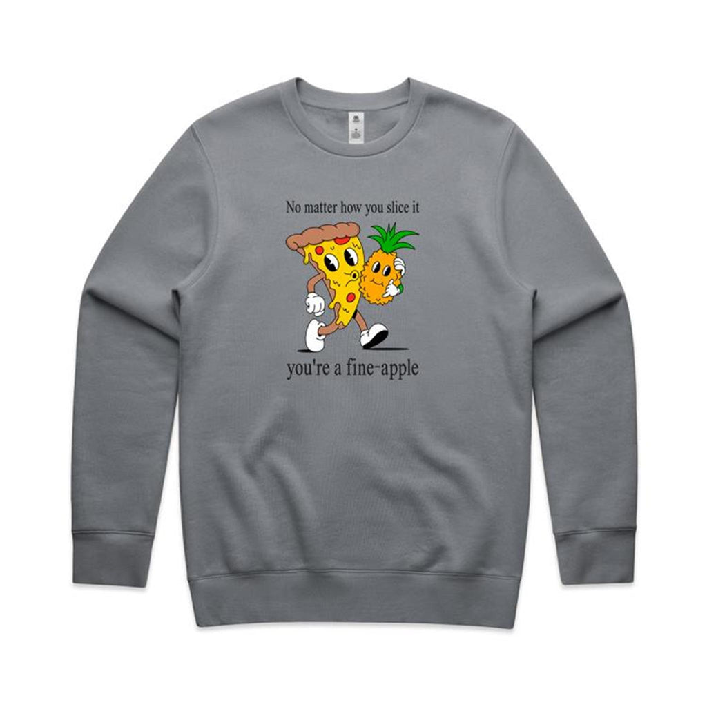 Pineapple Pizza - AS Colour Stencil Crew Gravel Sweatshirt Food Printed In Australia