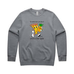 Pineapple Pizza - AS Colour Stencil Crew Gravel Sweatshirt Food Printed In Australia