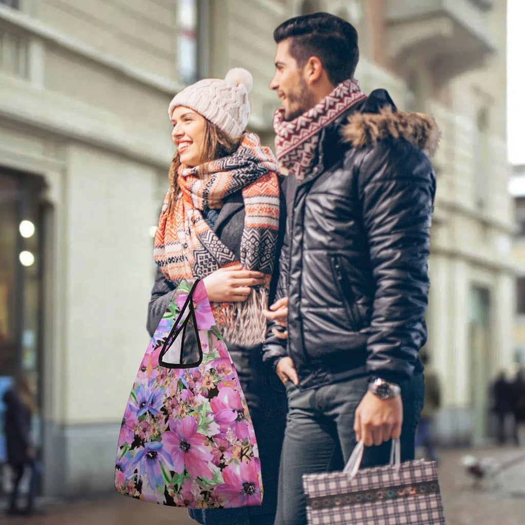 Pink Floral - Collapsible Shopping Bag