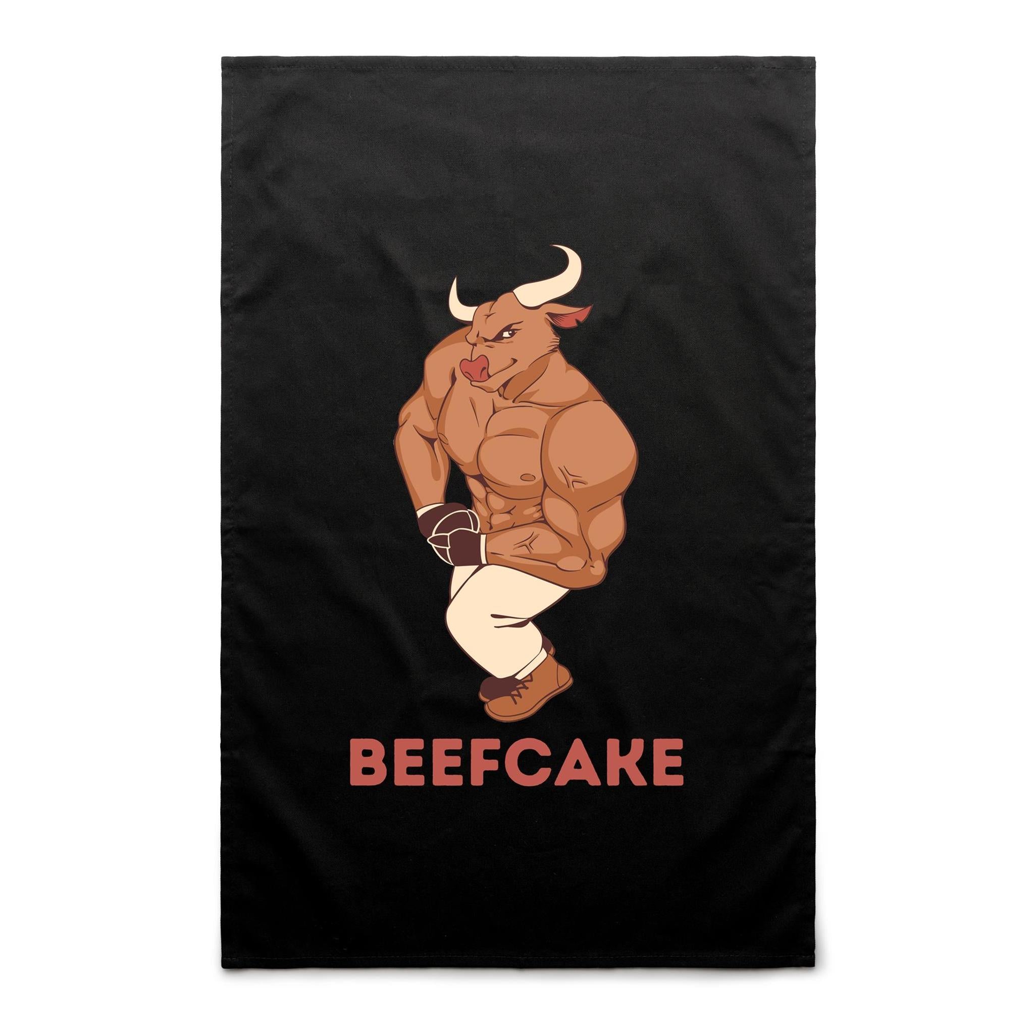 Beefcake - AS Colour Tea Towel Black One Size Tea Towel Fitness Printed In Australia