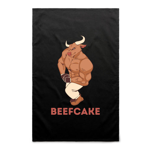 Beefcake - AS Colour Tea Towel Black One Size Tea Towel Fitness Printed In Australia