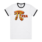 Pi Pizza - Staple Ringer Tee White Black Ringer T-Shirt Food Maths Printed In Australia Science
