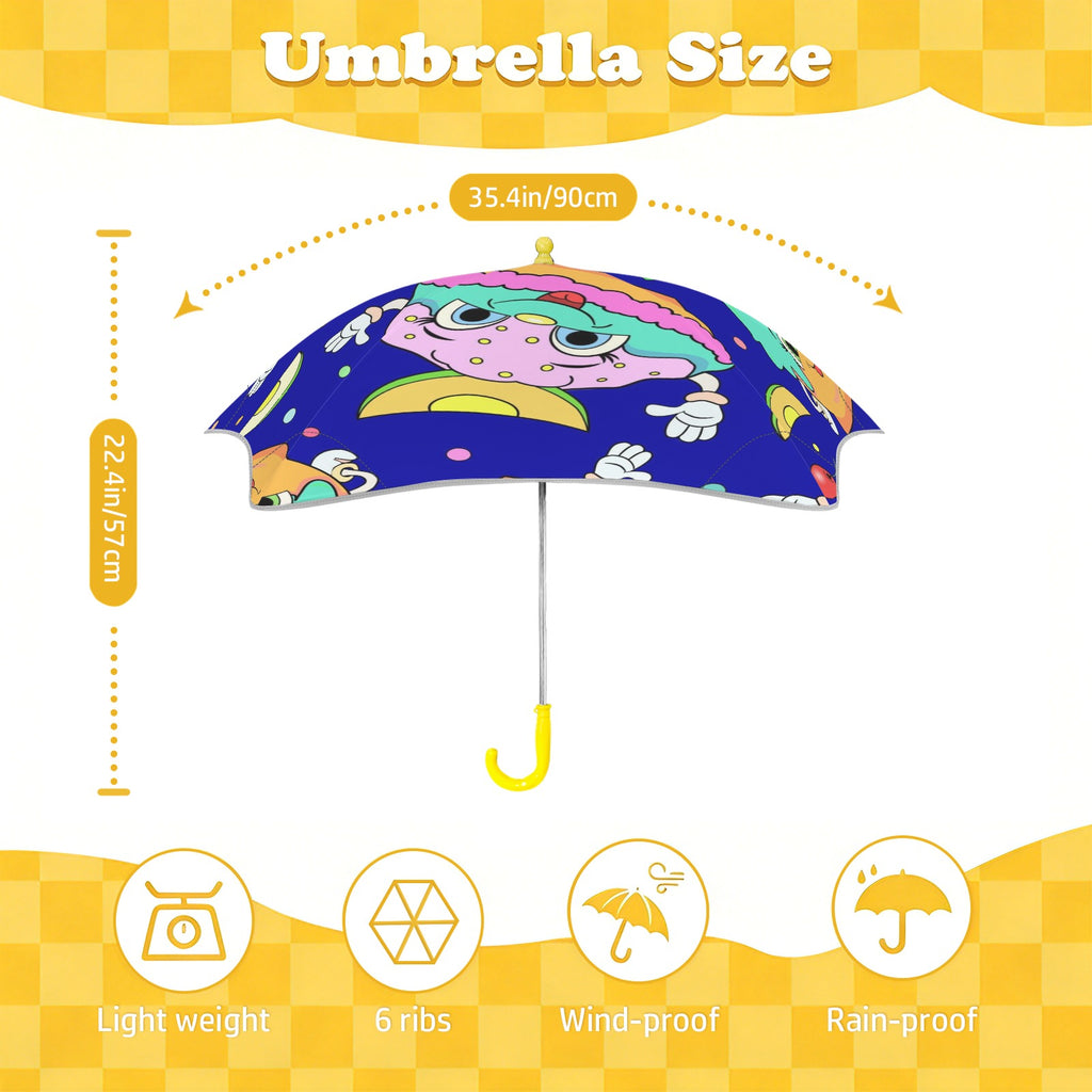 Cute Cartoon Cupcakes Kids Safe Round Corner Umbrella Kids Safe Round Corner Umbrella Food Printed Offshore