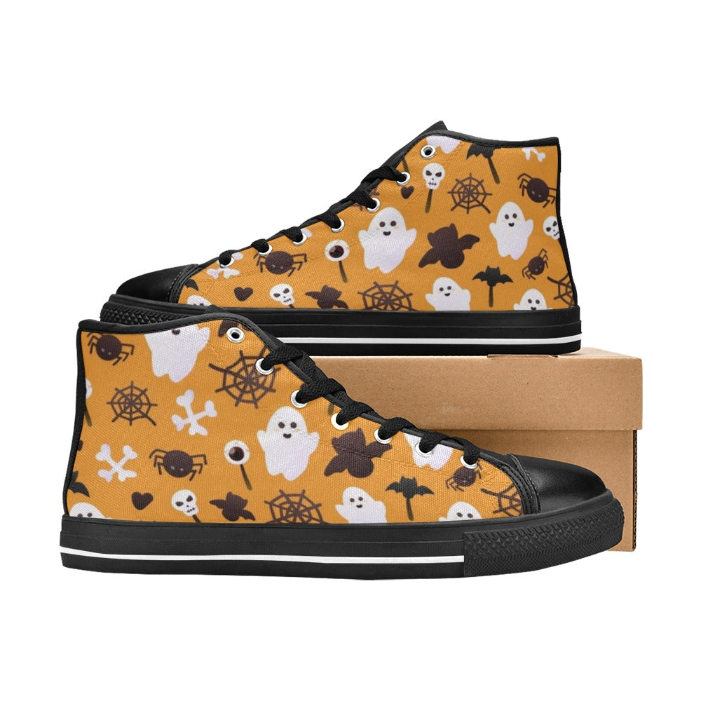 Halloween Ghosts Men's High Top Canvas Shoes Men's Classic High Top Canvas Shoes Halloween Printed Offshore