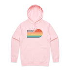 Retro Sunset - Mens Hoodie Pink Mens Hoodie Printed In Australia Retro