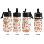 Orange Surf - 12oz Kids Water Bottle with Straw Lid
