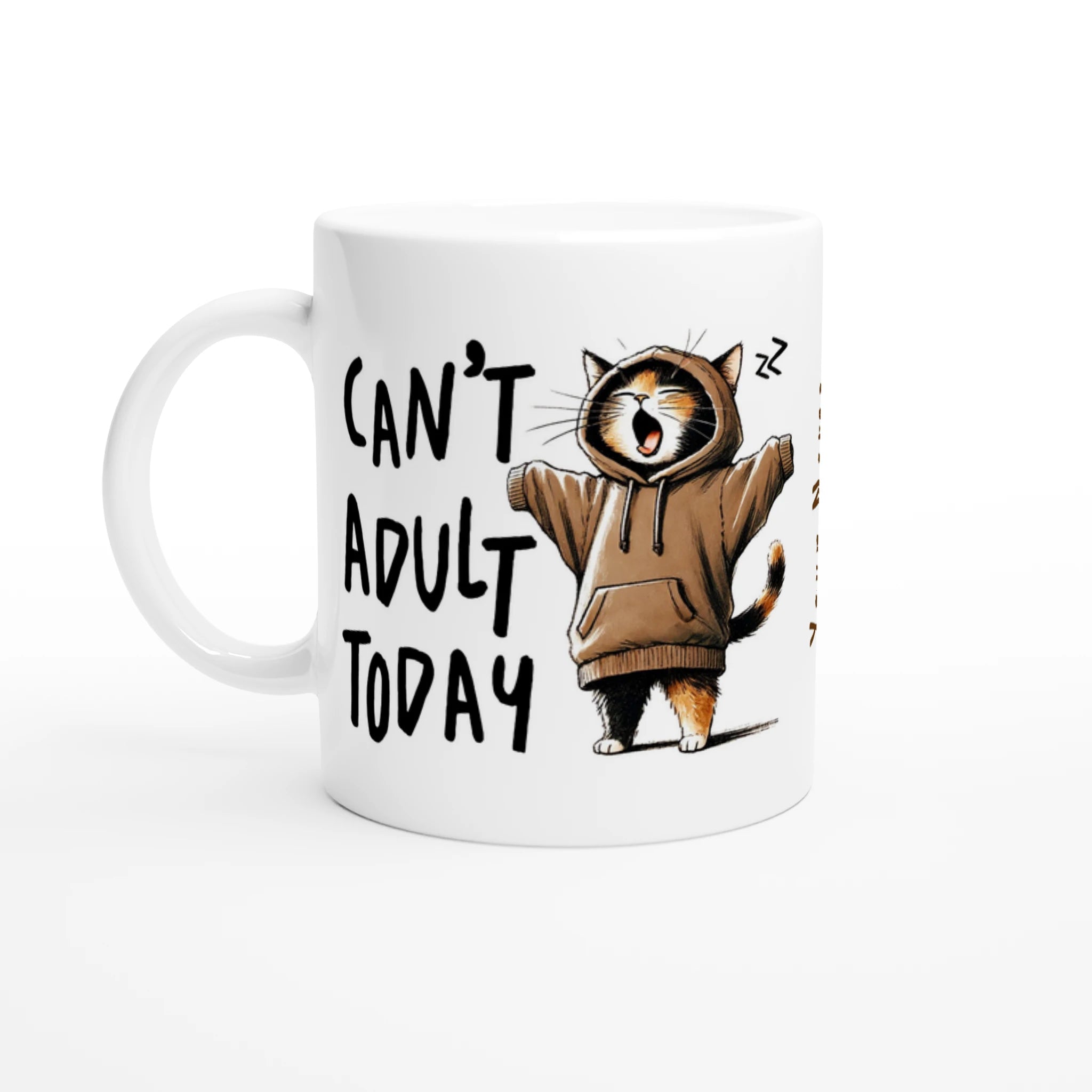Personalise - Can't Adult Today - 11oz Ceramic Mug Ceramic White Personalised 11oz Mug animal Globally Fulfilled